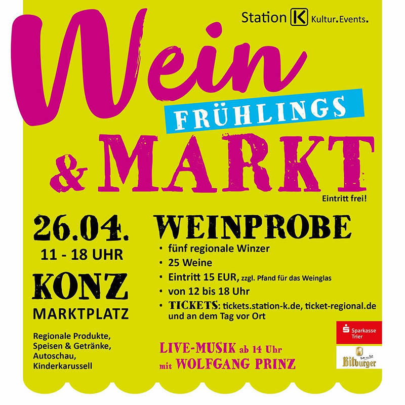 Plakat zur Veranstaltung Wein & Markt in Konz